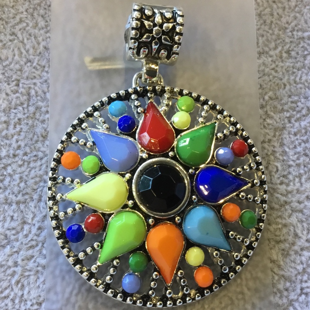 Multi Stone Round Pendant